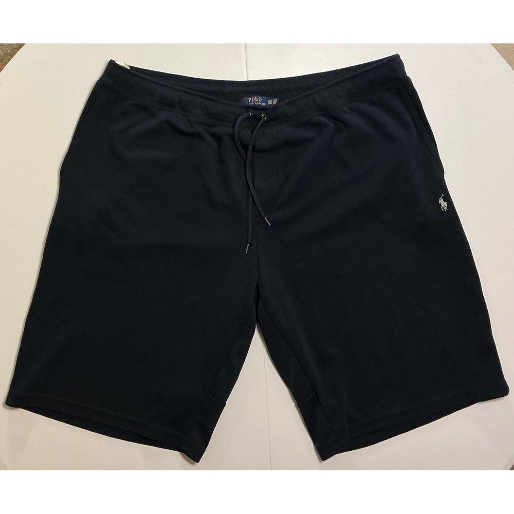 Polo Ralph Lauren Mens 4XLT Navy Blue Knit Shorts Silver Pony‎ Logo Baggy Y2K
